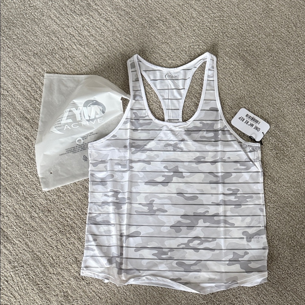 NWT ZYIA Havana Tank White Camo
